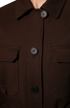 Женская хлопковая куртка WINDSOR темно-коричневого цвета, арт. 52 DJ801 10012270 | Фото 5 (Кросс-КТ: Куртка; Рукава: Длинные; Материал внешний: Хлопок; Длина (верхняя одежда): Короткие; Стили: Кэжуэл)