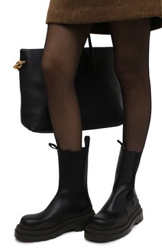 Женские кожаные ботинки bv tire BOTTEGA VENETA хаки цвета, арт. 630297/VBS50 | Фото 3 (Подошва: Платформа; Каблук высота: Низкий; Женское Кросс-КТ: Военные ботинки; Материал внутренний: Натуральная кожа; Региональные ограничения белый список (Axapta Mercury): RU; Материал утеплителя: Без утеплителя)