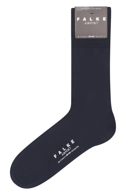 Мужские носки из шерсти и хлопка FALKE темно-синего цвета, арт. 14435. | Фото 1 (Кросс-КТ: бельё; Материал внешний: Шерсть)