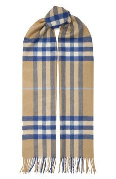 Женский кашемировый шарф BURBERRY бежевого цвета, арт. 8022676 | Фото 1 (Материал: Текстиль, Кашемир, Шерсть)