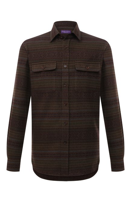 Мужская кашемировая рубашка RALPH LAUREN коричневого цвета по цене 144500 руб., арт. 790851293 | Фото 1