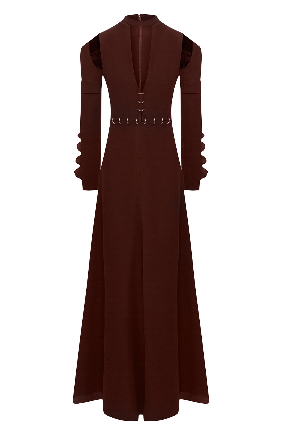 Платье-макси с глубоким вырезом и декоративной отделкой Chloé