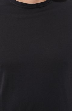 Мужская хлопковая футболка FEDELI темно-серого цвета, арт. 6UID0113 | Фото 5 (Принт: Без принта; Рукава: Короткие; Длина (для топов): Стандартные; Материал сплава: Проставлено; Материал внешний: Хлопок; Драгоценные камни: Проставлено; Стили: Кэжуэл)