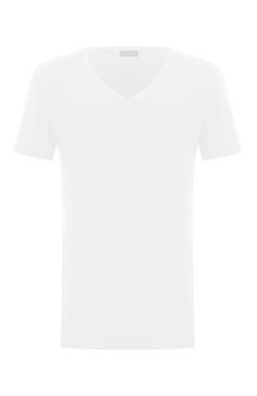 Мужская хлопковая футболка HANRO белого цвета, арт. 073089. | Фото 1 (Кросс-КТ: домашняя одежда; Рукава: Короткие; Длина (для топов): Стандартные; Материал сплава: Проставлено; Материал внешний: Хлопок; Драгоценные камни: Проставлено)