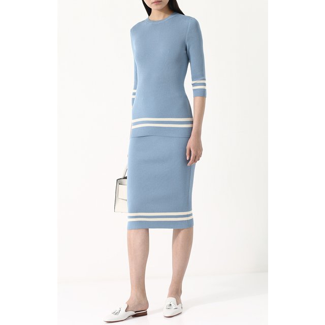 фото Хлопковый топ фактурной вязки с круглым вырезом tak.ori