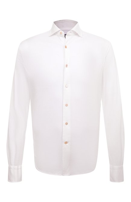 Мужская хлопковая рубашка ALESSANDRO GHERARDI белого цвета по цене 34600 руб., арт. JERSEY/7077 | Фото 1