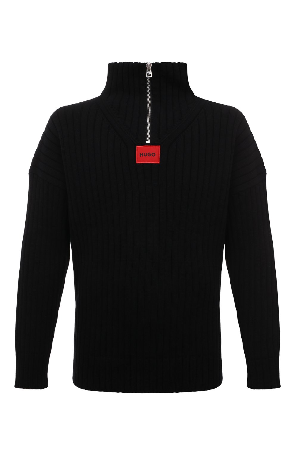 Хлопковый свитер HUGO 50481839, цвет чёрный, размер 48