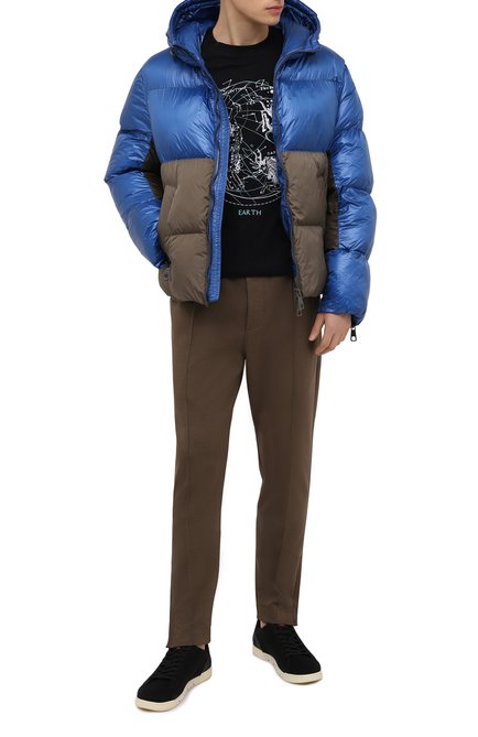 Мужская утепленная куртка NEIL BARRETT синего цвета, арт. BSP528V P184C/CG | Фото 2 (Стили: Кэжуэл; Рукава: Длинные; Материал подклада: Вискоза; Материал внешний: Синтетический материал; Кросс-КТ: Куртка; Длина (верхняя одежда): Короткие; Мужское Кросс-КТ: утепленные куртки)