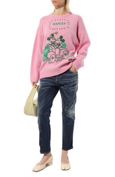 Женские джинсы DSQUARED2 синего цвета, арт. S75LB0706/S30342 | Фото 2 (Кросс-КТ: Деним; Стили: Гранж; Материал сплава: Проставлено; Нос: Не проставлено; Материал внешний: Хлопок, Деним; Силуэт Ж (брюки и джинсы): Слим; Драгоценные камни: Проставлено; Длина (брюки, джинсы): Укороченные)