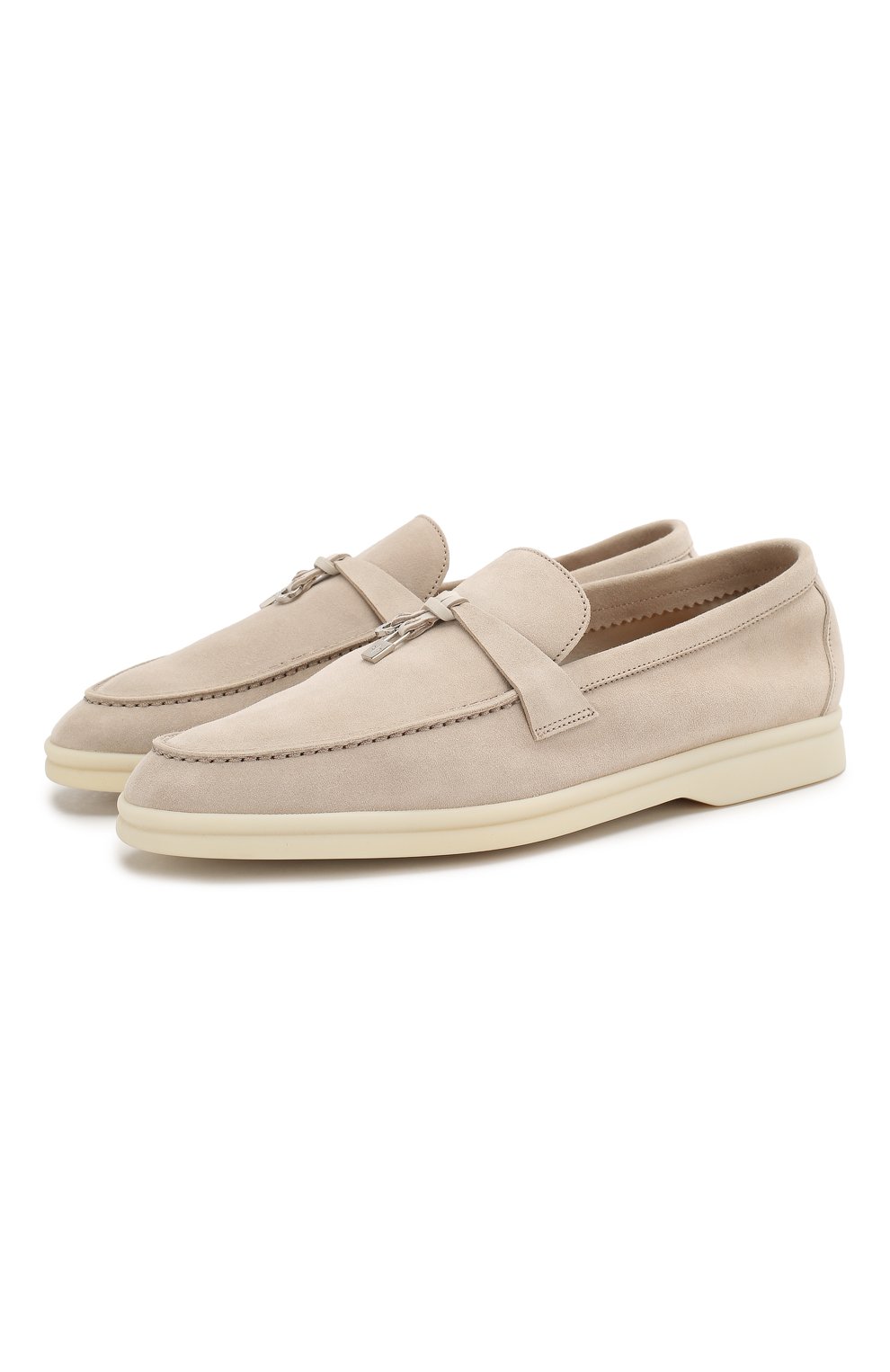 Женские бежевые замшевые лоферы summer charms walk LORO PIANA купить в ...