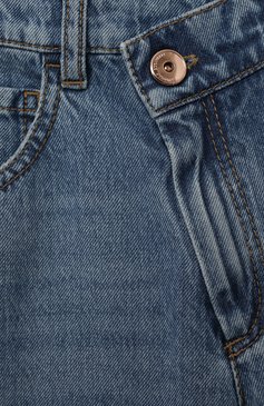 Детские джинсы BRUNELLO CUCINELLI синего цвета, арт. BH188P494B | Фото 3 (Региональные ограничения белый список (Axapta Mercury): Не проставлено; Материал сплава: Проставлено; Нос: Не проставлено; Материал внешний: Хлопок; Детали: Потертости)