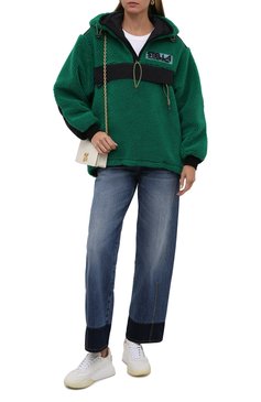 Женска я анорак STELLA MCCARTNEY зеленого цвета, арт. 603220/SSB03 | Фото 2 (Кросс-КТ: Куртка; Рукава: Длинные; Материал внешний: Синтетический материал; Стили: Спорт-шик; Материал подклада: Синтетический материал; Длина (верхняя одежда): Короткие)