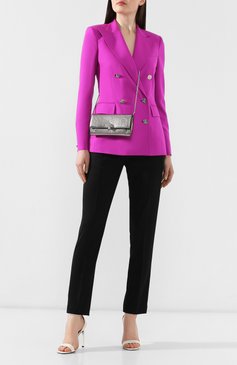 Женские кожаный кошелек на цепочке ALEXANDER MCQUEEN серебряного цвета, арт. 554196/CSS3I | Фото 2 (Ремень/цепочка: С цепочкой; Материал: Натуральная кожа; Статус проверки: Проверена категория)