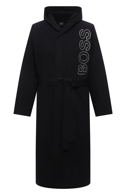 Мужской хлопковый халат BOSS черного цвета по цене 20600 руб., арт. 50463513 | Фото 1