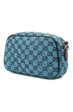 Женская сумка gg marmont 2.0 GUCCI синего цвета, арт. 447632/2UZCN | Фото 3 (Сумки-технические: Сумки через плечо; Ремень/цепочка: На ремешке; Материал: Текстиль; Размер: small)