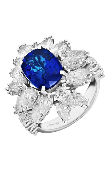 Женские кольцо MERCURY бесцветного цвета, арт. MR19336WS | Фото 1 (Материал сплава: Белое золото; Драгоценные камни: Бриллианты)