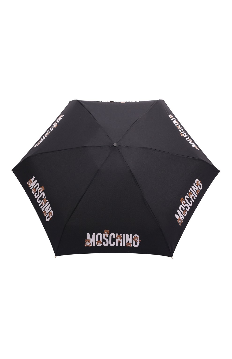 Женский складной зонт MOSCHINO черного цвета, арт. 8432-SUPERMINI | Фото 1 (Материал: Текстиль, Синтетический материал, Металл; Материал сплава: Проставлено; Нос: Не проставлено)