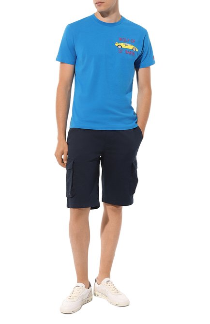 Мужская хлопковая футболка MC2 SAINT BARTH синего цвета, арт. STBM/TSHIRT MAN/05832D | Фото 2 (Материал сплава: Проставлено; Длина (для топов): Стандартные; Рукава: Короткие; Драгоценные камни: Проставлено; Материал внешний: Хлопок)