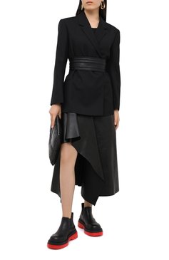 Женская кожаная юбка ALEXANDER MCQUEEN черного цвета, арт. 633556/Q5AEF | Фото 3 (Стили: Гламурный, Гранж; Женское Кросс-КТ: Юбка-одежда; Длина Ж (юбки, платья, шорты): Миди; Материал внешний: Натуральная кожа; Материал подклада: Шелк)