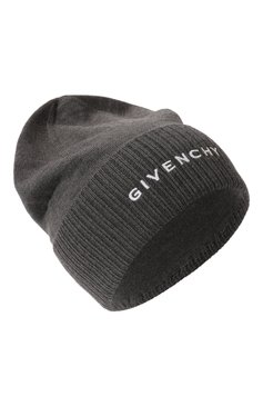 Женская шерстяная шапка GIVENCHY темно-серого цвета, арт. GWCAPP/U7017 | Фото 1 (Материал: Текстиль, Шерсть; Материал сплава: Проставлено; Нос: Не проставлено)