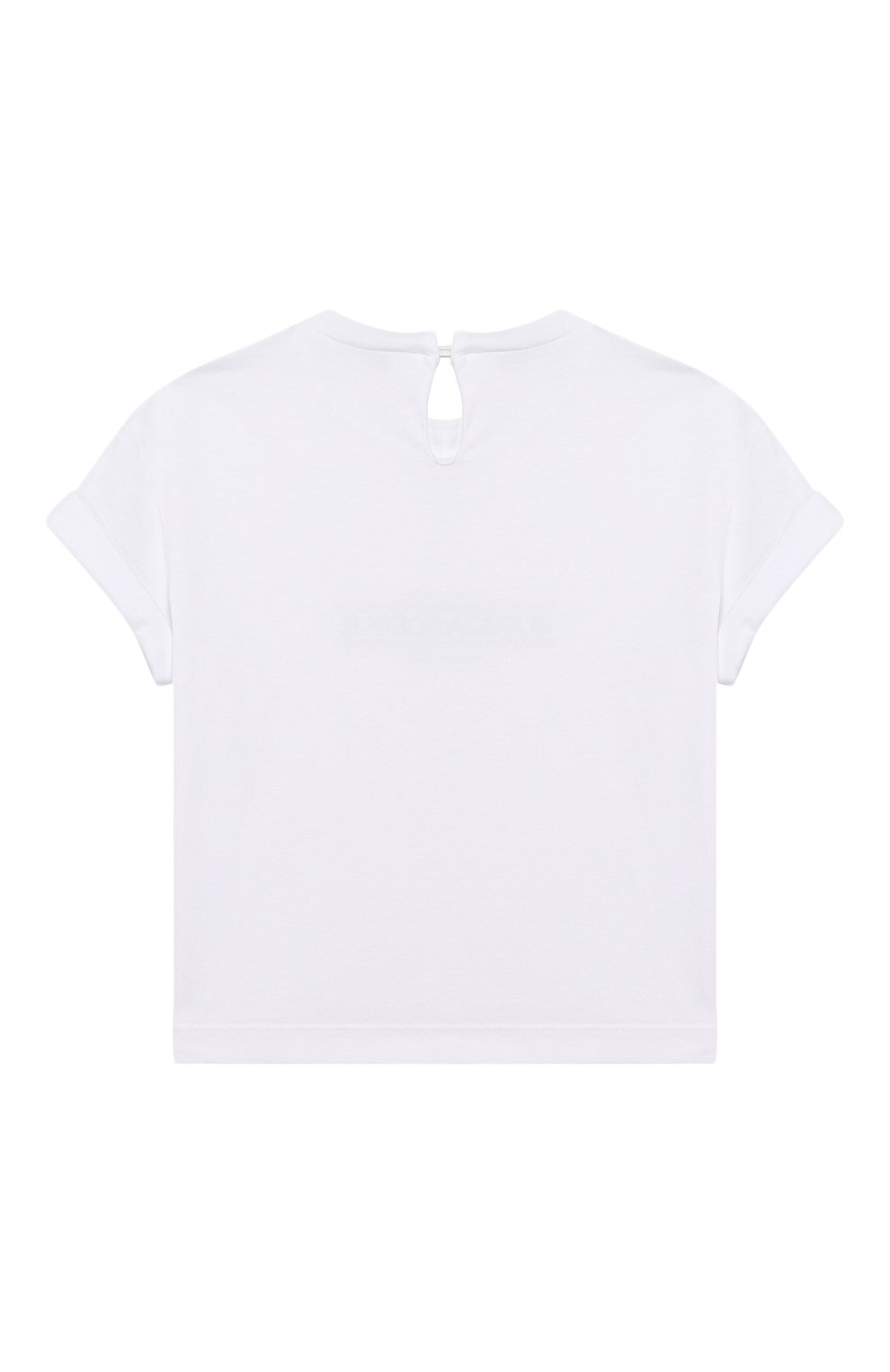 Детская хлопковая футболка BRUNELLO CUCINELLI белого цв�ета, арт. B0045T085A | Фото 2 (Девочки Кросс-КТ: футболка-одежда; Рукава: Короткие; Материал внешний: Хлопок; Ростовка одежда: 4 года | 104 см, 6 лет | 116 см)