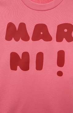 Детский хлопковый свитшот MARNI розового цвета, арт. M00935/M00NI | Фото 3 (Рукава: Длинные; Материал сплава: Проставлено; Материал внешний: Хлопок; Девочки Кросс-КТ: Свитшот-одежда; Драгоценные камни: Проставлено)