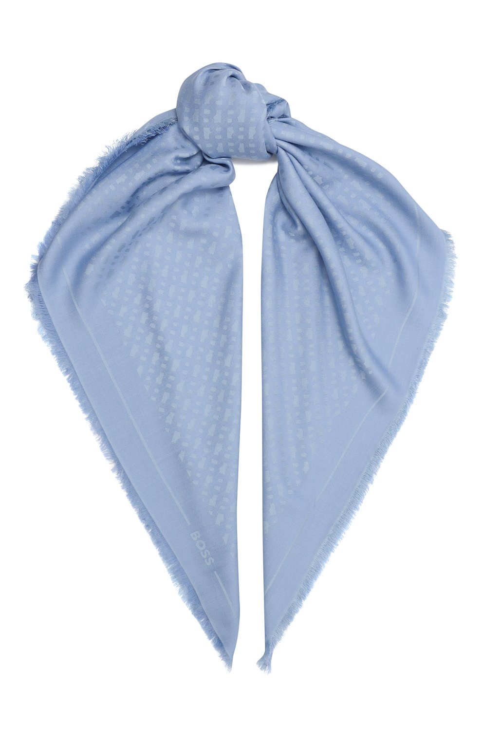Женская палантин BOSS голубого цвета, арт. 50491366 | Фото 1 (Материал: Текстиль, Шерсть; Материал сплава: Проставлено; Нос: Не проставлено)