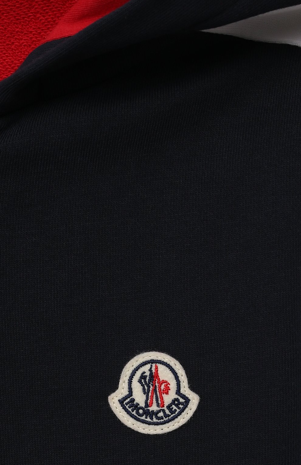 Детский хлопковая толстовка MONCLER темно-синего цвета, арт. G1-954-8G757-20-809AG/8-10A | Фото 3 (Рукава: Длинные; Мальчики Кросс-КТ: Толстовка-одежда; Региональные ограничения белый список (Axapta Mercury): RU; Материал сплава: Проставлено; Материал внешний: Хлопок; Драгоценные камни: Проставлено; Ростовка одежда: 10 - 11 лет | 140 - 146см, 8 лет | 128 см)