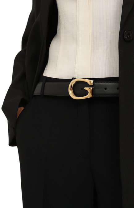 Женский кожаный ремень GUCCI черного цвета, арт. 655566/BGH0G | Фото 2 (Материал: Натуральная кожа)