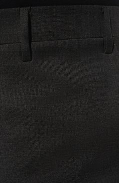 Мужские  шерстяные брюки CORNELIANI темно-серого цвета, арт. 925B01-3817087 | Фото 5 (Материал внешний: Шерсть; Длина (брюки, джинсы): Стандартные; Материал сплава: Проставлено; Стили: Классический; Случай: Формальный; Драгоценные камни: Проставлено)