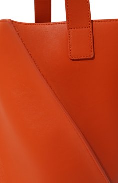 Женский сумка-тоут swirl YUZEFI оранжевого цвета, арт. YUZSS23-HB-ST-L007 | Фото 3 (Сумки-технические: Сумки top-handle; Размер: medium; Материал: Натуральная кожа; Материал сплава: Проставлено; Драгоценные камни: Проставлено)