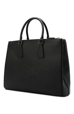 Мужская кожаная сумка-тоут PRADA черного цвета, арт. 2VG061-2FAD-F0002-OOF | Фото 4 (Материал: Натуральная кожа; Ремень/цепочка: На ремешке; Размер: large)