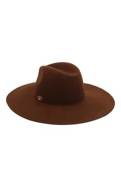 Женская фетровая шляпа  VALENTINO коричневого цвета, арт. TW2HEA35/WDW | Фото 2 (Материал: Текстиль, Шерсть)