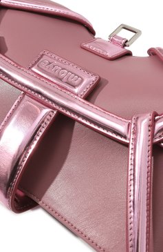 Женская сумка MLOUYE розового цвета, арт. 10-067 | Фото 3 (Сумки-технические: Сумки top-handle; Размер: medium; Материал: Натуральная кожа; Материал сплава: Проставлено; Драгоценные камни: Проставлено)
