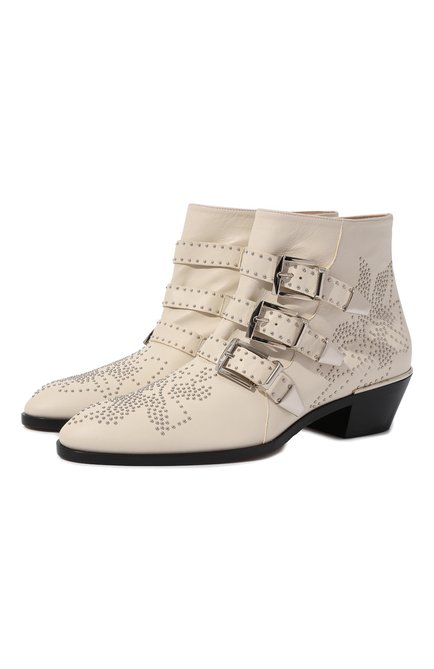 Женские кожаные ботинки susanna CHLOÉ кремвого цвета по цене 127500 руб., арт. CHC16A13475 | Фото 1