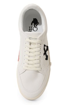 Мужские текстильные кеды vulcanized OFF-WHITE белого цвета, арт. OMIA085C99FAB0020110 | Фото 6 (Материал внешний: Текстиль; Стили: Классический; Материал утеплителя: Без утеплителя; Материал внутренний: Текстиль; Подошва: Массивная)