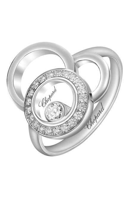 Женские кольцо CHOPARD бесцветного цвета, арт. 829769-1010 | Фото 1 (Материал сплава: Белое золото; Драгоценные камни: Бриллианты)