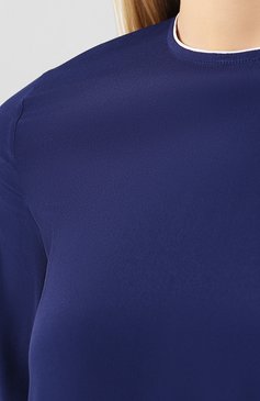 Женская блузка MARNI синего цвета, арт. CAMA0037I2/TA089 | Фото 5 (Материал внешний: Шелк, Синтетический материал; Рукава: Длинные; Принт: Без принта; Длина (для топов): Стандартные; Материал сплава: Проставлено, Проверено; Драгоценные камни: Проставлено; Женское Кросс-КТ: Блуза-одежда; Статус проверки: Проверена категория)