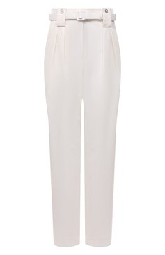 Женские хлопковые брюки JIL SANDER кремвого цвета, арт. JPPT310400-WT243500 | Фото 1 (Длина (брюки, джинсы): Удлиненные; Женское Кросс-КТ: Брюки-одежда; Силуэт Ж (брюки и джинсы): Прямые; Материал внешний: Хлопок; Стили: Минимализм)