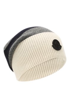 Мужская шерстяная шапка MONCLER белого цвета, арт. E2-091-99282-00-A9225 | Фото 1 (Материал: Текстиль, Шерсть; Кросс-КТ: Трикотаж)