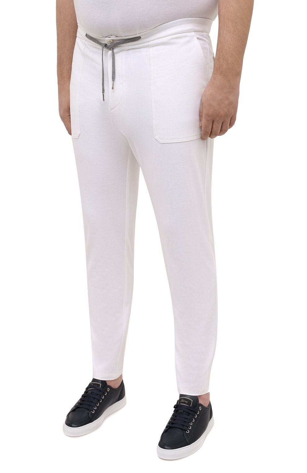 Мужские брюки из вискозы MARCO PESCAROLO белого цвета, арт. BAIA/4362 | Фото 3 (Big sizes: Big Sizes; Длина (брюки, джинсы): Стандартные; Случай: Повседневный; Стили: Спорт-шик; Материал внешний: Вискоза)