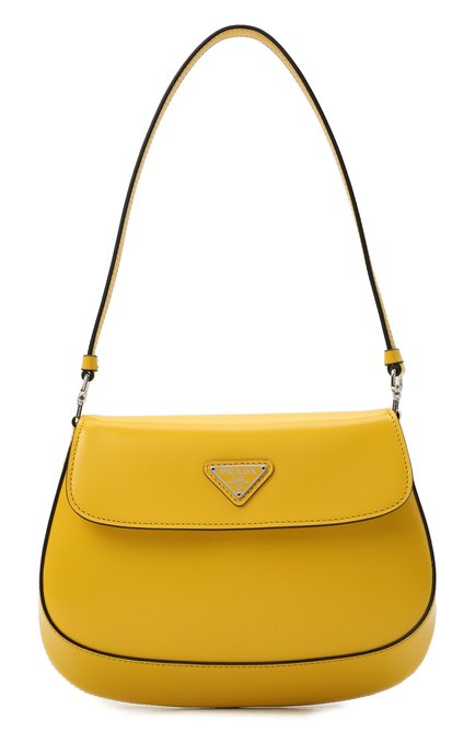 Женская сумка cleo PRADA желтого цвета, арт. 1BD311-ZO6-F0PG8-OOO | Фото 1 (Материал: Натуральная кожа; Сумки-технические: Сумки через плечо)