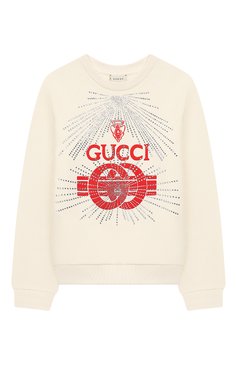 Мужского хлопковый свитшот GUCCI белого цвета, арт. 520441/X9X00 | Фото 1 (Региональные ограничения белый список (Axapta Mercury): Не проставлено; Принт: С принтом; Нос: Не проставлено; Статус проверки: Проверено, Проверена категория; Мальчики Кросс-КТ: Свитшот-одежда; Материал сплава: Проверено; Ростовка одежда: 10 - 11 лет | 140 - 146см, 4 года | 104 см, 5 лет | 110 см, 6 лет | 116 см, 8 лет | 128 см)