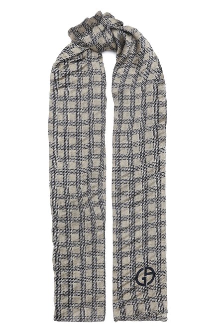 Женский шелковый шарф GIORGIO ARMANI серого цвета по цене 54850 руб., арт. 795206/0A120 | Фото 1