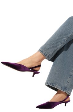 Женские текстильные туфли irena NEOUS фиолетового цвета, арт. 00367V26 | Фото 3 (Материал внешний: Текстиль; Каблук высота: Низкий; Материал внутренний: Натуральная кожа; Подошва: Плоская; Каблук тип: Kitten heel)