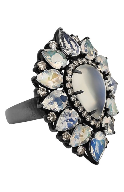 Женские кольцо SUTRA JEWELS бесцветного цвета, арт. SJR1301 | Фото 1 (Материал сплава: Белое золото; Драгоценные камни: Бриллианты, Другие)