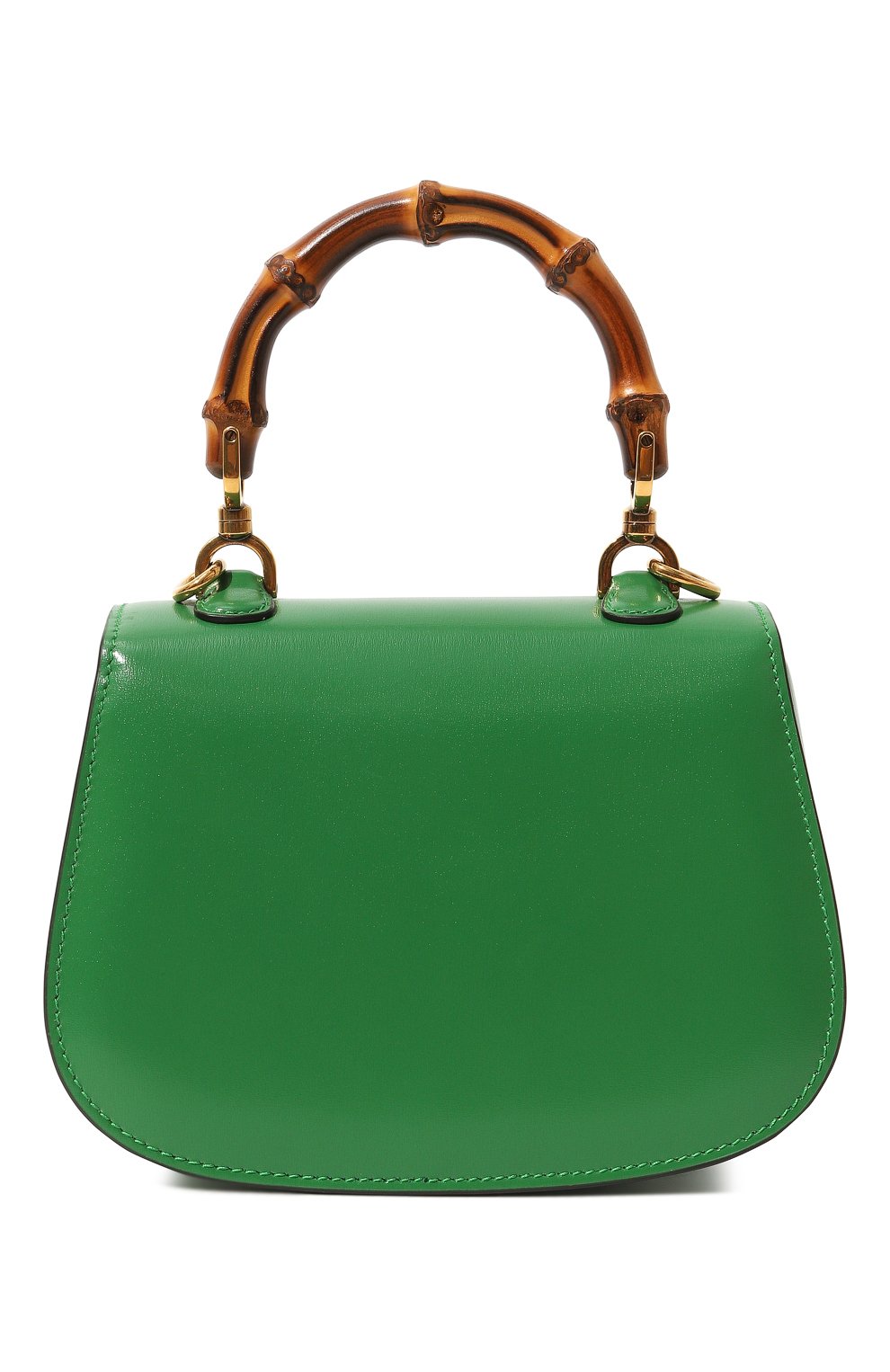 Женская сумка gucci bamboo 1947 mini GUCCI зеленого цвета, арт. 686864 10ODT | Фото 6 (Сумки-технические: Сумки top-handle; Материал: Натуральная кожа; Материал сплава: Проставлено; Размер: mini; Ремень/цепочка: На ремешке; Драгоценные камни: Проставлено)