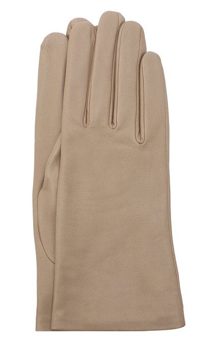 Женские кожаные перчатки AGNELLE бежевого цвета, арт. INES/S | Фото 1 (Материал: Натуральная кожа)