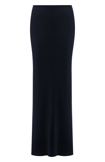 Женская шелковая юбка GIORGIO ARMANI темно-синего цвета, арт. 1WHNN051/T02MU | Фото 1 (Длина Ж (юбки, платья, шорты): Макси; Женское Кр�осс-КТ: Юбка-одежда; Материал внешний: Шелк; Стили: Кэжуэл)