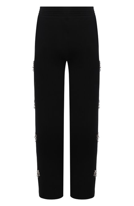 Женские хлопковые брюки GIVENCHY черного цвета, арт. BW50PXG0QV | Фото 1 (Силуэт Ж (брюки и джинсы): Прямые; Женское Кросс-КТ: Джоггеры - брюки, Брюки-одежда; Длина (брюки, джинсы): Стандартные; Стили: Гламурный; Материал внешний: Хлопок; Региональные ограничения белый список (Axapta Mercury): RU)